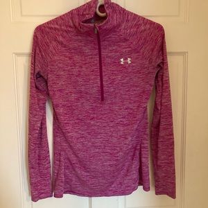 Under Armour Pink Quarter Zip Semi Fit Top